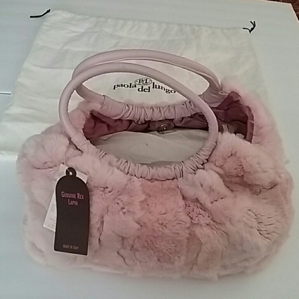 PAOLA LUNGO DEL Purse Genuine Rex Lapin NWT